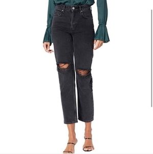 PAIGE High Rise Sarah Straight Jeans